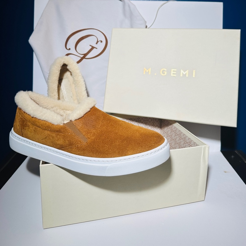 M. Gemi Tan Suede Loafers Slip-On Shoes